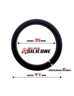 Anillo para el Pene Forma Plana Silicona Solida 35 cm Negro 2