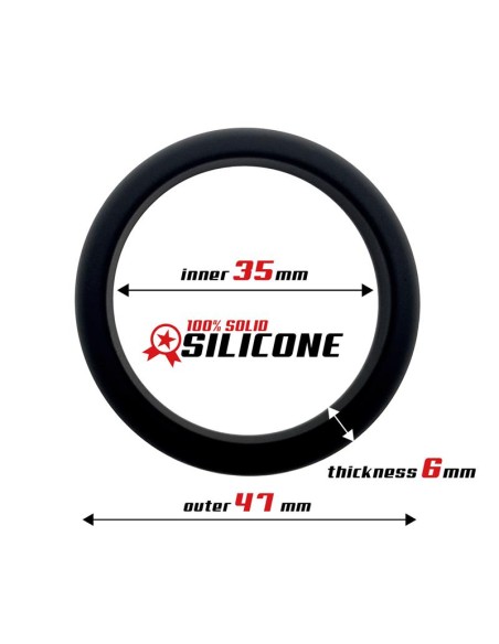 Anillo para el Pene Forma Plana Silicona Solida 35 cm Negro Anillo para el Pene Forma Plana Silicona Solida 35 cm Negro