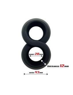 Anillo Doble para el Pene 100 Silicona Liquida 2 cm Negro 2