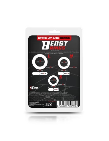 Set 3 Anillos para el Pene Flexibles Negros