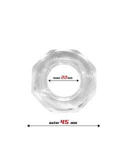 Anillo para el Pene Super Flexible Poligonal 22 cm Transparente 2