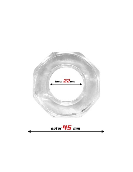 Anillo para el Pene Super Flexible Poligonal 22 cm Transparente