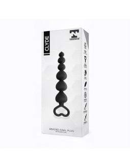 Clyde Plug Anal con Bolas con Aro de Facil Extraccion Silicona Negro 2