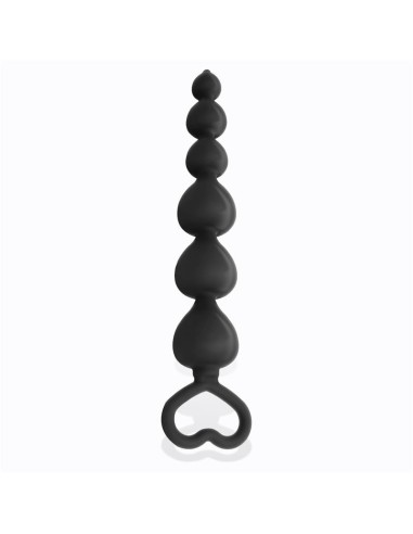 Clyde Plug Anal con Bolas con Aro de Facil Extraccion Silicona Negro