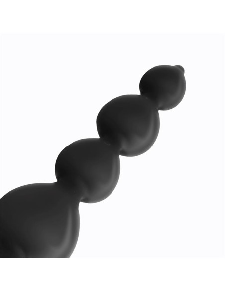 Clyde Plug Anal con Bolas con Aro de Facil Extraccion Silicona Negro