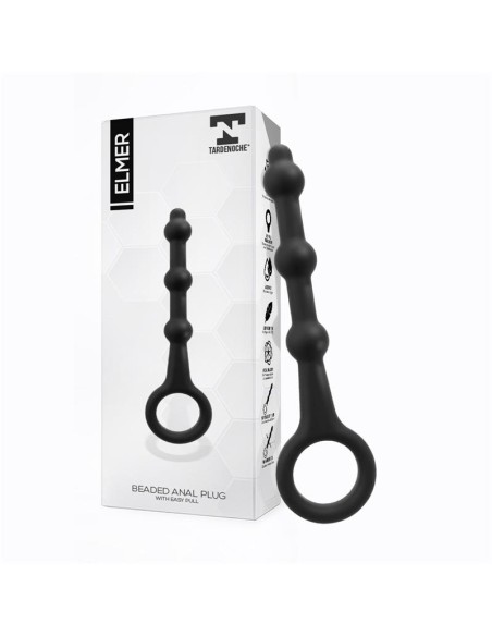 Elmer Plug Anal con Aro de Facil Extraccion Silicona Negro Elmer Plug Anal con Aro de Facil Extraccion Silicona Negro