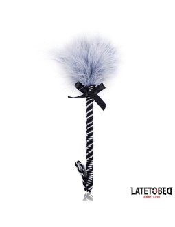 Plumero con Lazo Gris y Negro 25cm