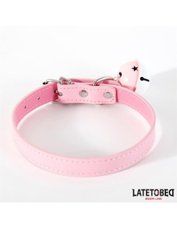 Collar con Cascabel Ajustable Rosa 2