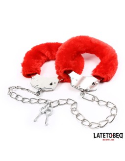 Esposas Pies Peluche Terciopelo Rojo