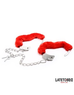Esposas Pies Peluche Terciopelo Rojo 2
