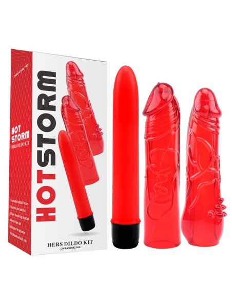 Kit Dildo y Vibrador Hers Dildo Kit Rojo