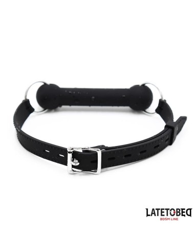 Mordaza Hueso Silicona Negro Ajustable