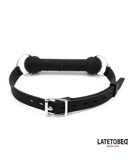 Mordaza Hueso Silicona Negro Ajustable