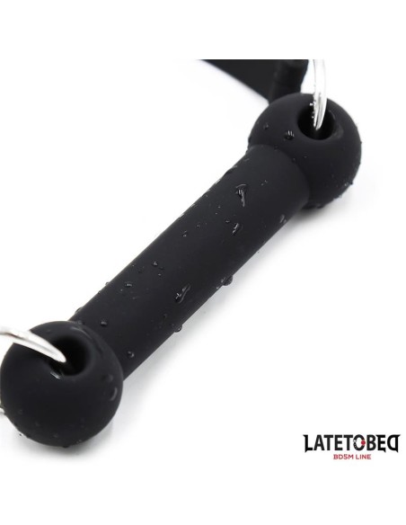 Mordaza Hueso Silicona Negro Ajustable