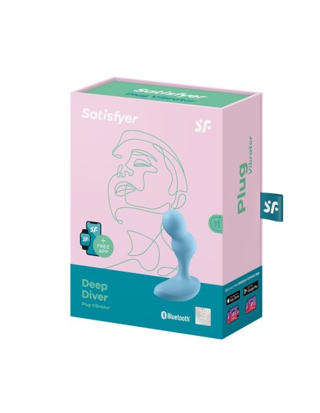 Deep Diver Plug Anal con Vibracion APP Satisfyer Connect Azul Deep Diver Plug Anal con Vibracion APP Satisfyer Connect Azul