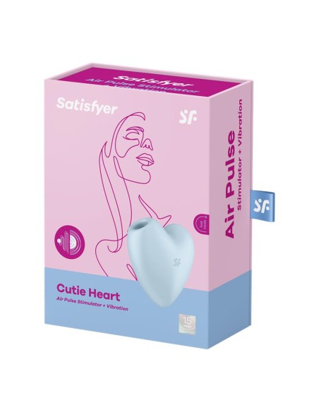Cutie Heart Succionador de Clitoris y Vibracion Azul Cutie Heart Succionador de Clitoris y Vibracion Azul