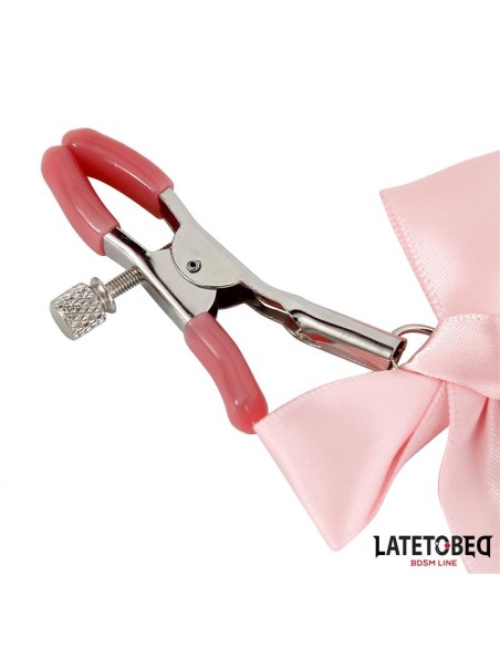 Pinzas para Pezones Lazo y Cascabel Rosa