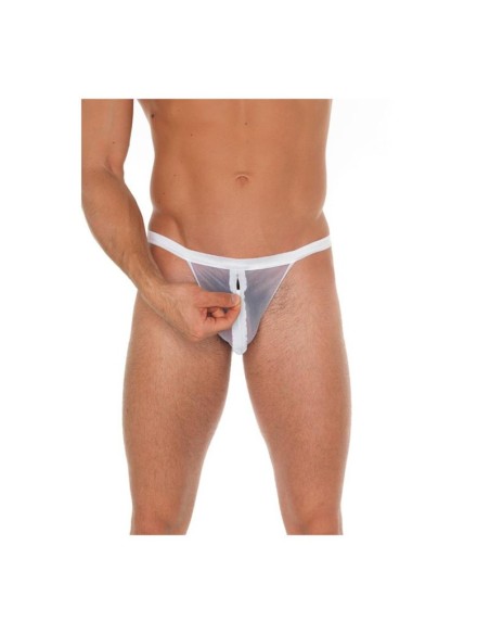 Tanga con Cremallera Blanco Talla unica