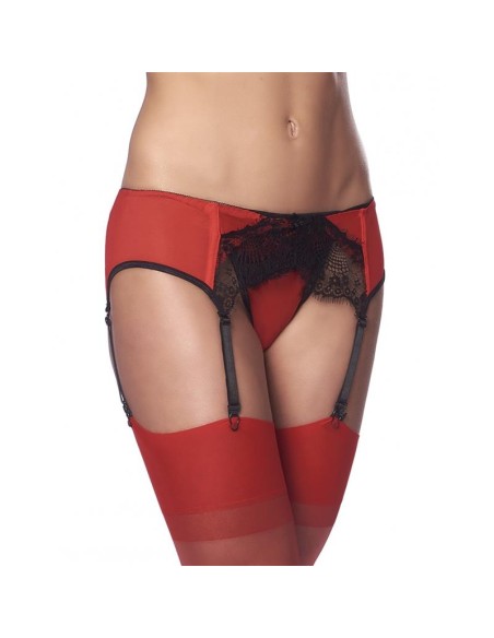 Liguero con Braguitas y Medias Rojo y Negro Liguero con Braguitas y Medias Rojo y Negro