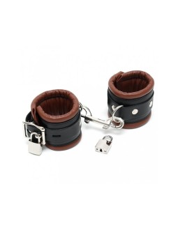 Esposas Cuero Negro y Marron 7cm Candados 2