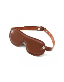 Antifaz Acolchado Cuero Marron 2