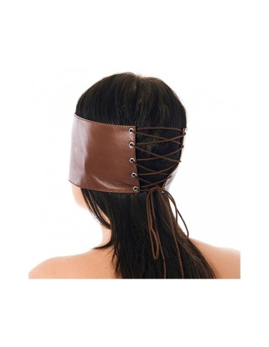 Antifaz Ancho Cuero Marron