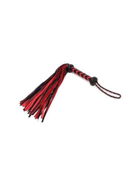 Flogger Trenzado Cuero Negro Rojo Flogger Trenzado Cuero Negro Rojo