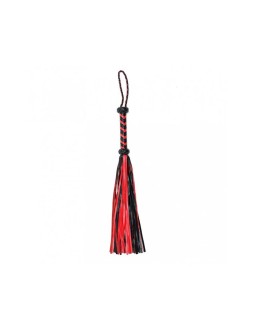 Flogger Trenzado Cuero Negro Rojo 2