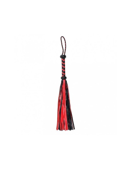 Flogger Trenzado Cuero Negro Rojo Flogger Trenzado Cuero Negro Rojo