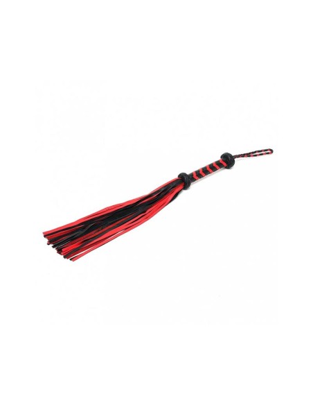Flogger Trenzado Cuero Negro Rojo Flogger Trenzado Cuero Negro Rojo
