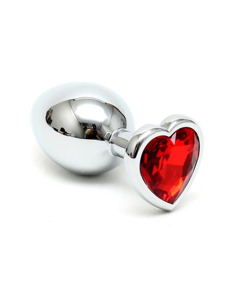 Plug Anal Acero Inox Cristal Corazon Rojo Plug Anal Acero Inox Cristal Corazon Rojo