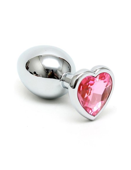 Plug Anal Acero Inox Cristal Corazon Rosa Plug Anal Acero Inox Cristal Corazon Rosa