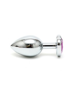 Plug Anal Acero Inox Cristal Corazon Purpura 2