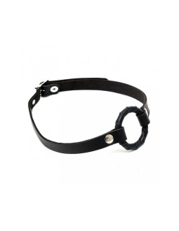Mordaza Cuero con Anillo O Ajustable