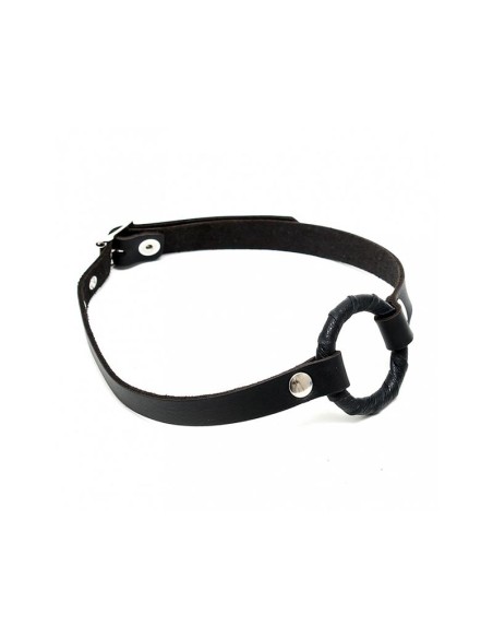 Mordaza Cuero con Anillo O Ajustable