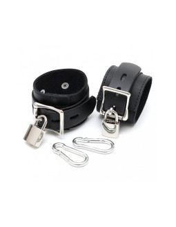 Esposas Cuero con Candado y Mosqueton 2