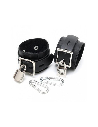 Esposas Cuero con Candado y Mosqueton