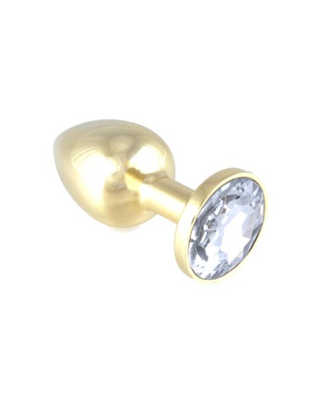 Plug Anal Acero Inoxidable Dorado Transparente