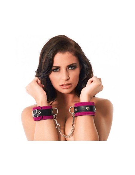 Esposas de Cuero Rosa Ajustable Esposas de Cuero Rosa Ajustable