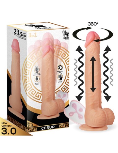 Cesur 30 Dildo Realista Vibracion Movimiento Ondulante 360º y Telescopico Control Remoto USB