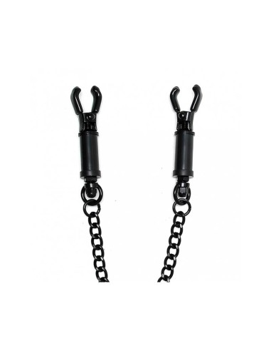 Pinzas para Pezones con Cadena Ajustable Negro