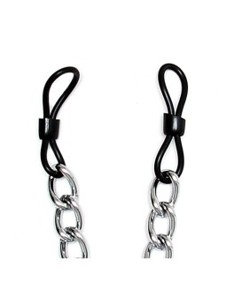 Rimba Bondage Play Pinzas para Pezones de Caucho con Cadena 2