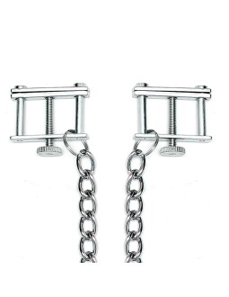 Rimba Bondage Play Pinzas para Pezones Con Cadena Ajustable