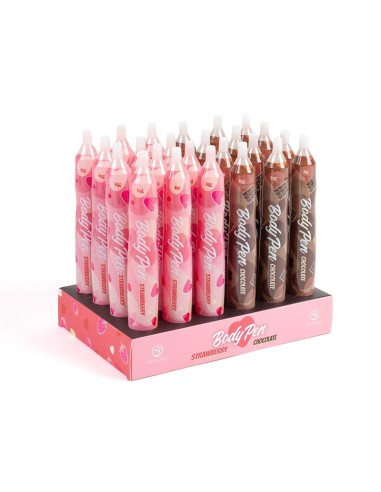Body Pen Display 24 uds 12 Fresa 12 Chocolate