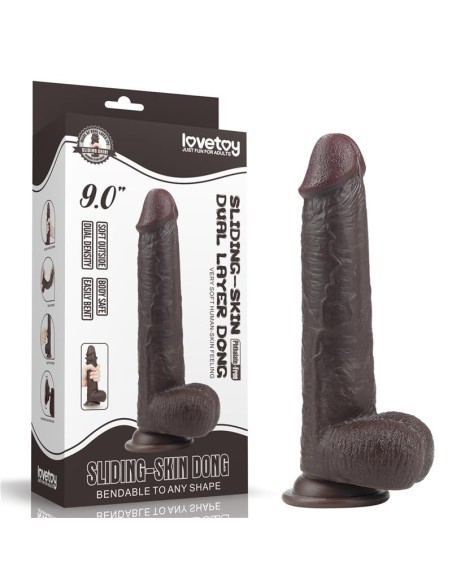 Dildo con Piel Retractil 9 Negro