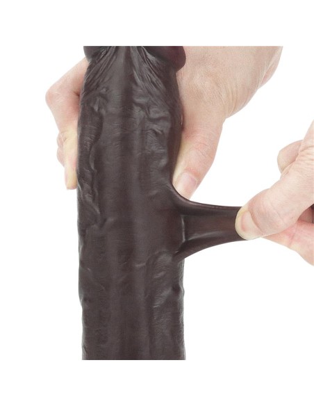 Dildo con Piel Retractil 9 Negro Dildo con Piel Retractil 9 Negro