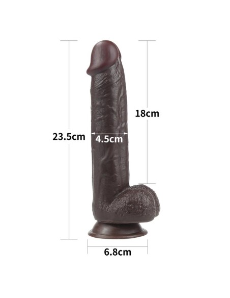 Dildo con Piel Retractil 9 Negro Dildo con Piel Retractil 9 Negro