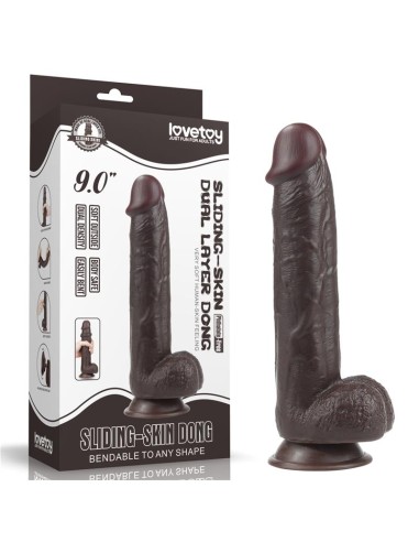 Dildo con Piel Retractil 9 Negro