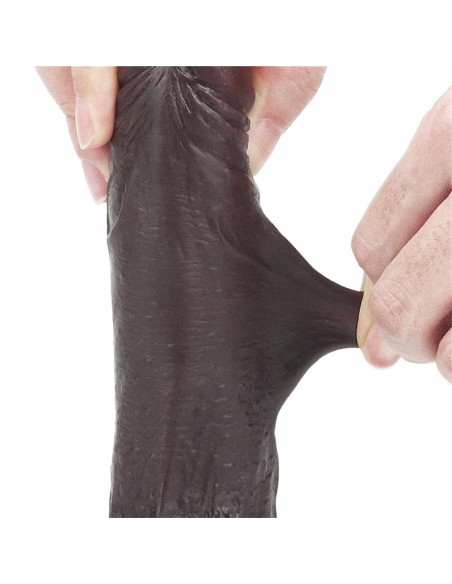 Dildo con Piel Retractil 7 Negro Dildo con Piel Retractil 7 Negro
