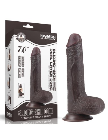 Dildo con Piel Retractil 7 Negro